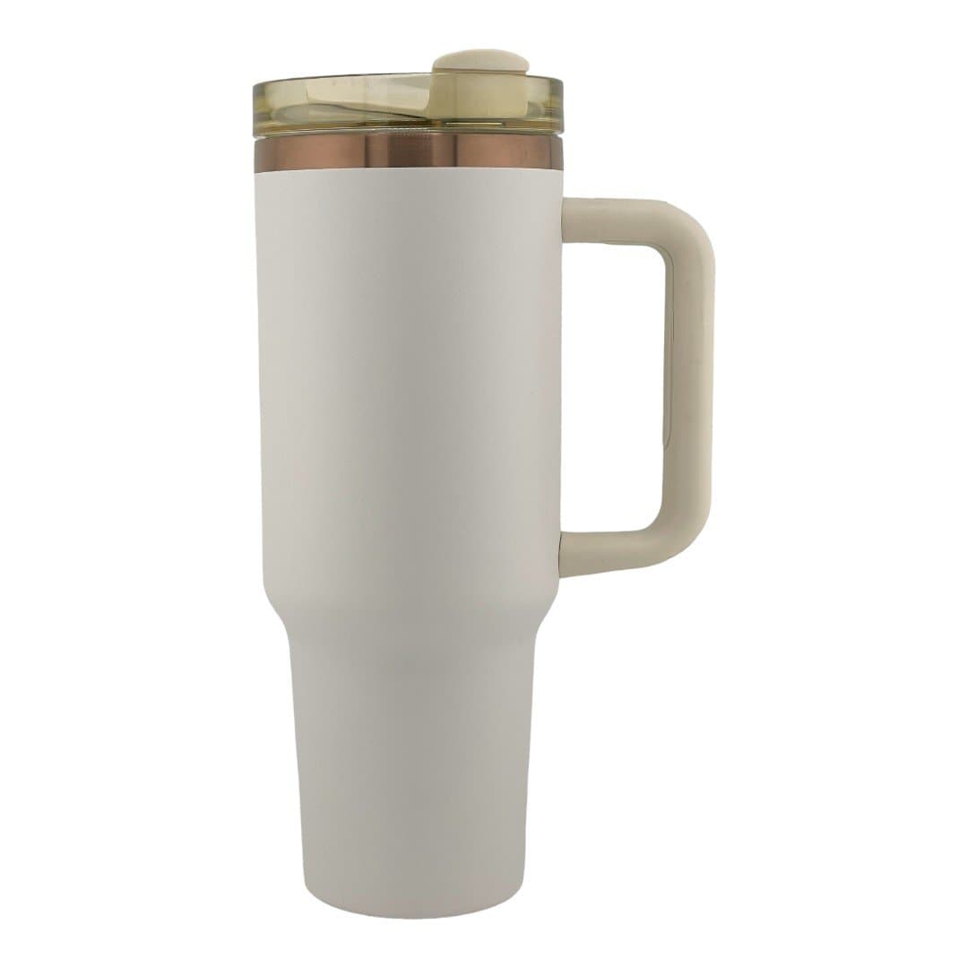 Cream 40 oz Tumbler with Copper engraving