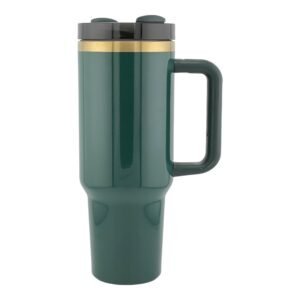 Green 40 oz Tumbler with Gold engraving