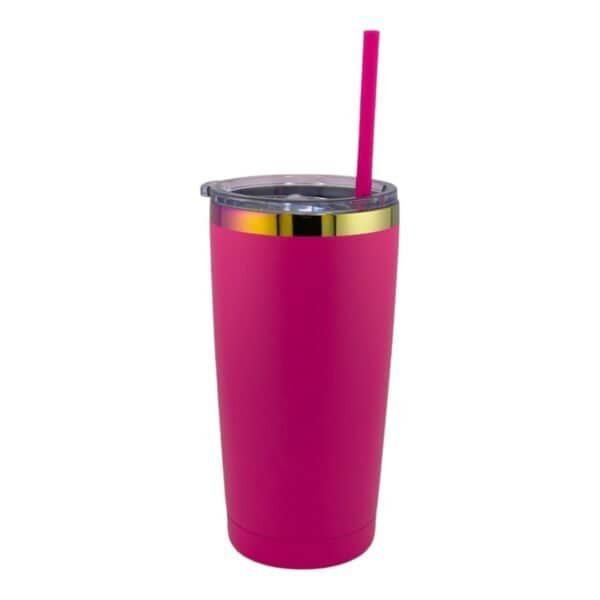 Barbie Pink 20 oz Tumbler with Rainbow engraving