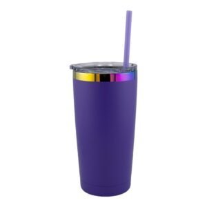 Purple 20 oz Tumbler with Rainbow engraving