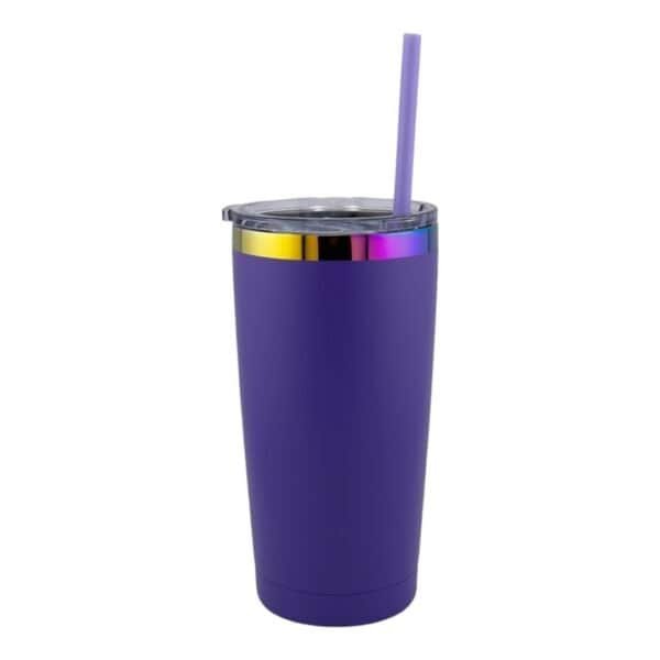 Purple 20 oz Tumbler with Rainbow engraving