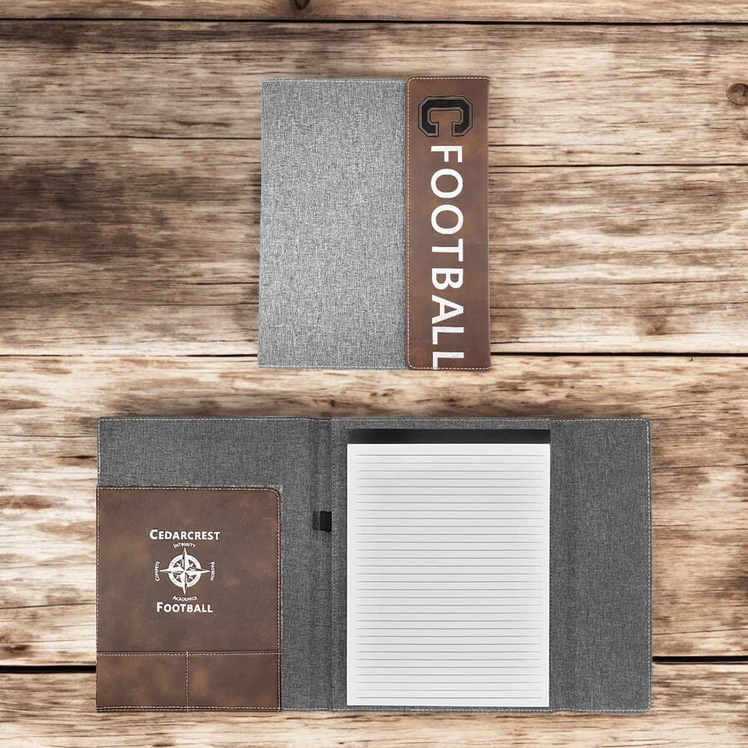 CHS Football 9.5 x 12 Canvas Portfolio with Notepad - Brown