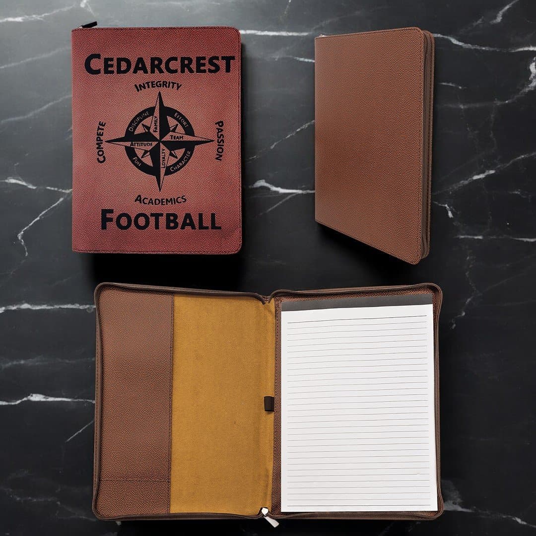 CHS Football 9.5 x 12 Zipper Portfolio with Notepad