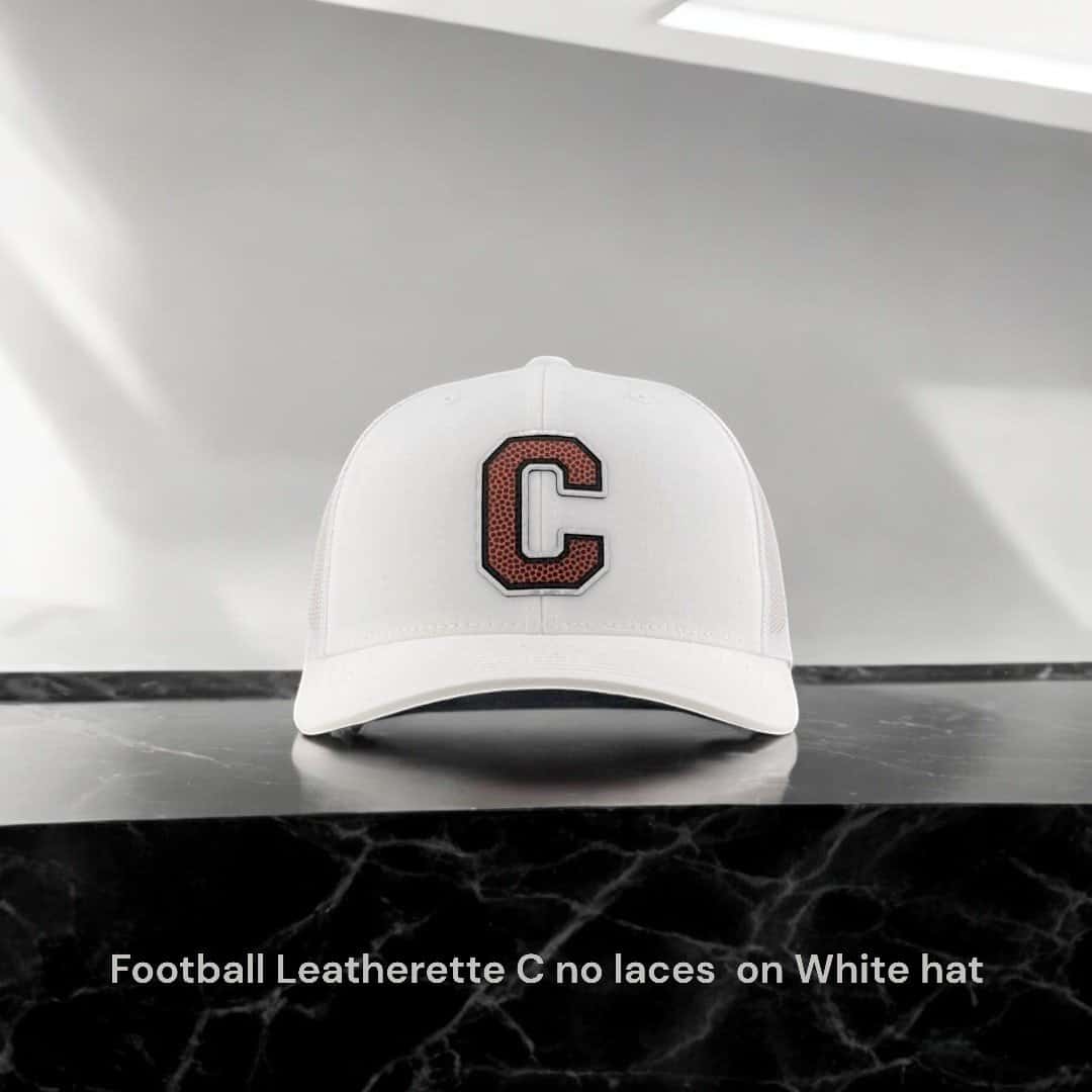 CHS Football Leatherette C Hat no Laces - White