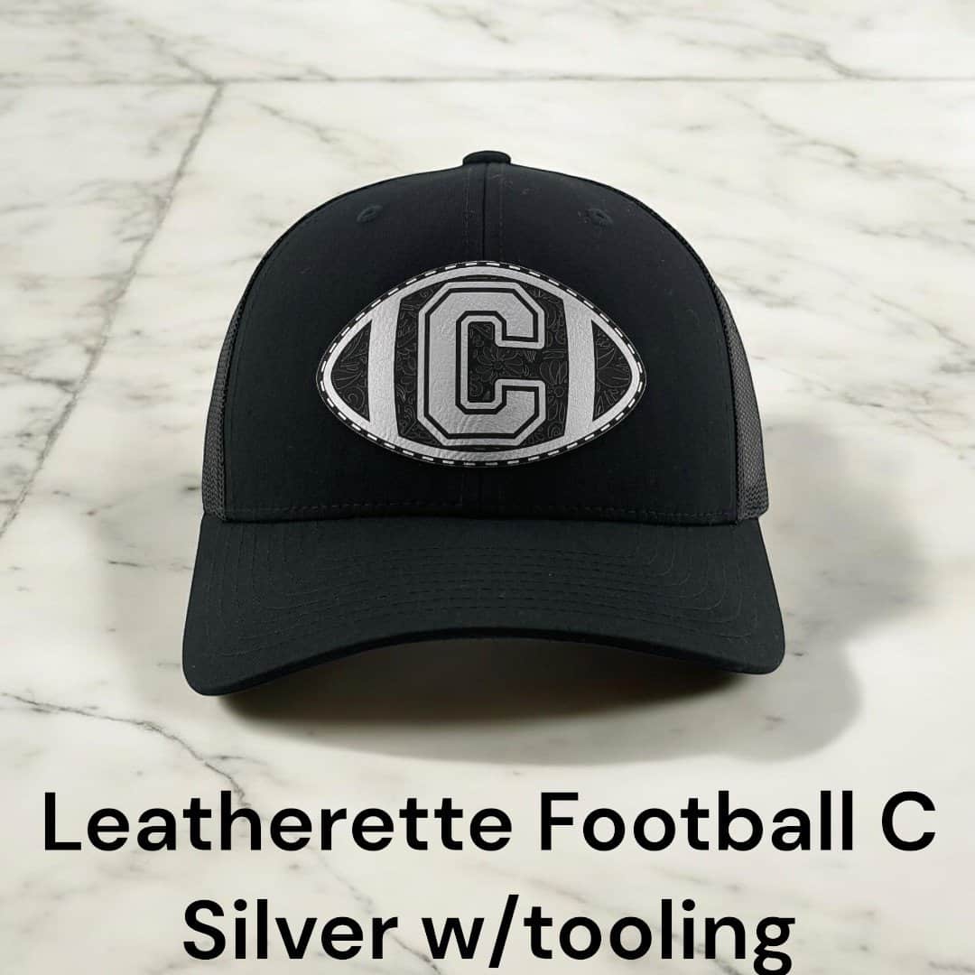CHS Football Leatherette C Silver Tooling - Black