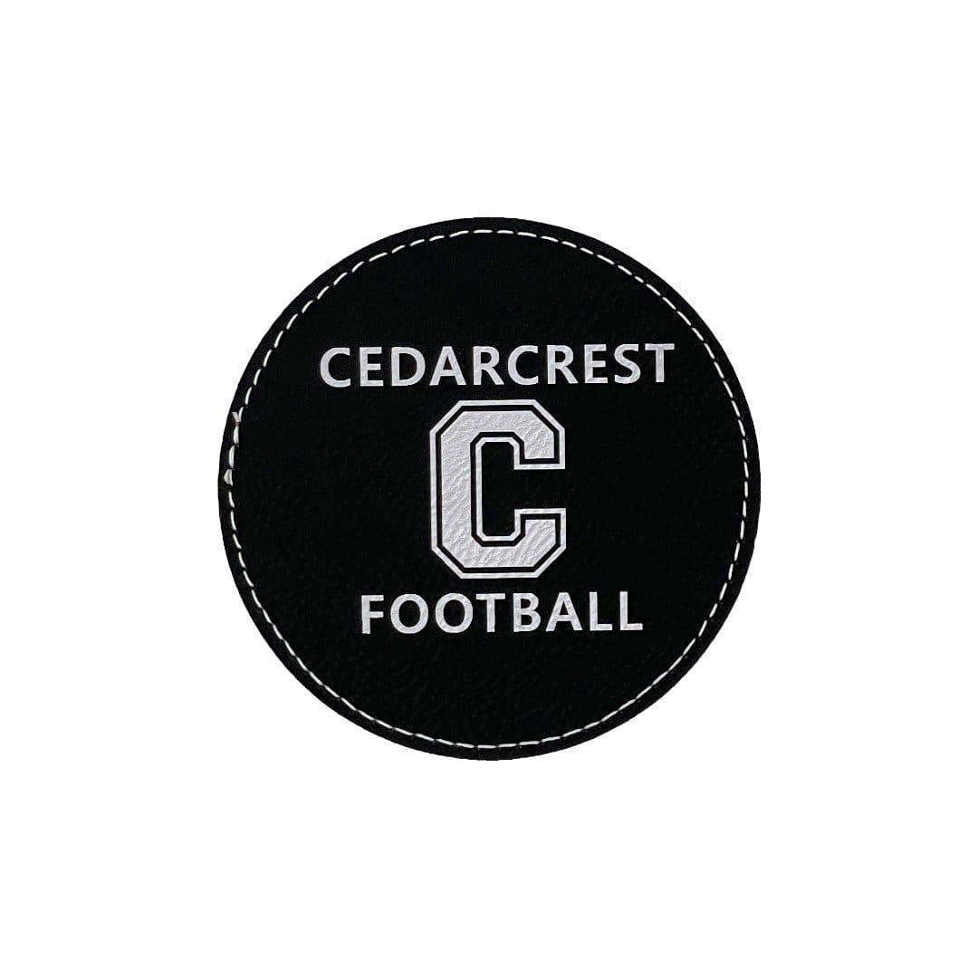CHS Football Round Coaster - Black and Silver