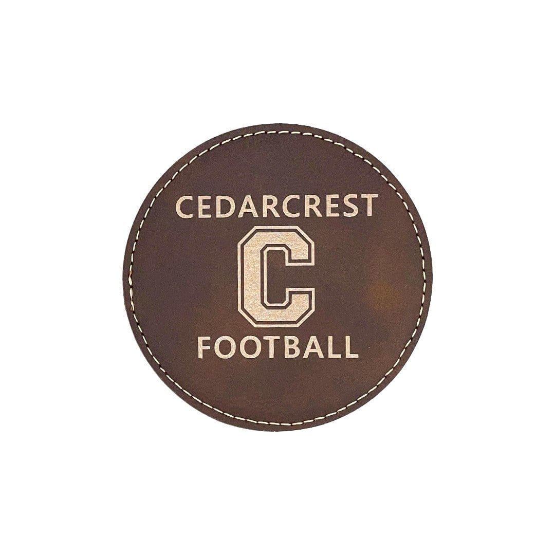 CHS Football Round Coaster - Rustic Brown and Gold