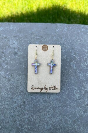 Small Floral Cross Dangly