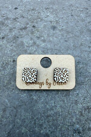 Square Print Studs