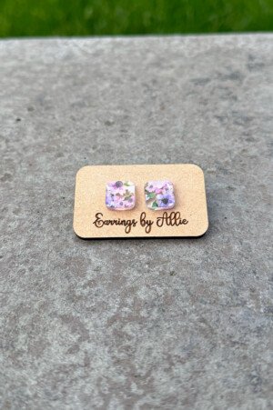 Floral Square Stud