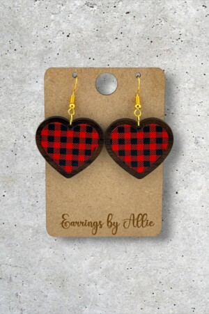 Plaid Heart Dangly