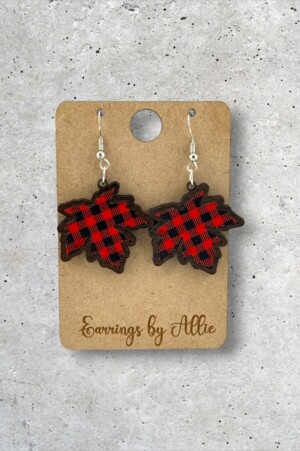 Plaid Leaf Dangly