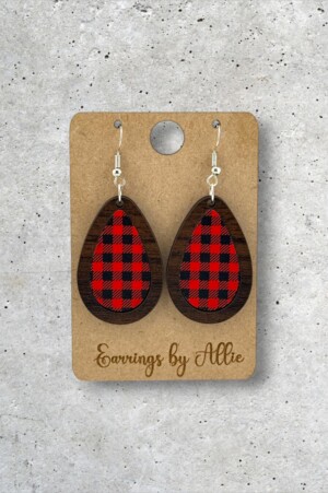 Plaid Teardrop Dangly