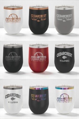 12 oz Laser Engraved Cedarcrest Volleyball Tumbler