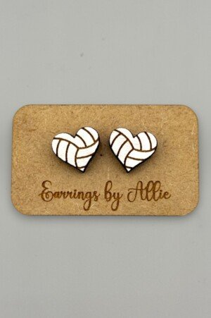 Volleyball Heart Stud