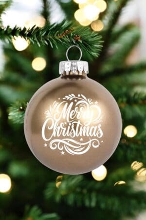 Laser Engraved Glass Ornaments - Bronze Matte