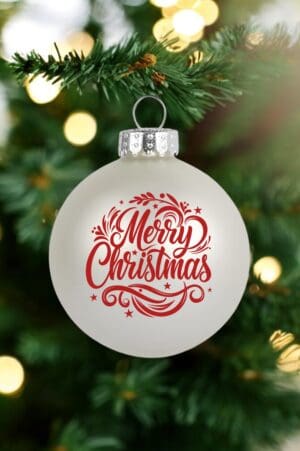 Laser Engraved Glass Ornaments - Pearl Satin