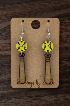 Softball Bat+Ball Dangly