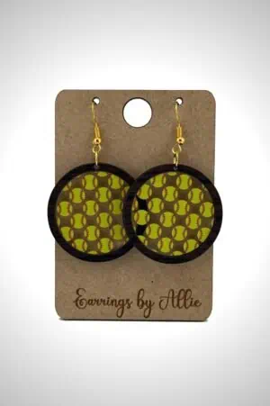 Softball Circle Patternply Inlay Dangly