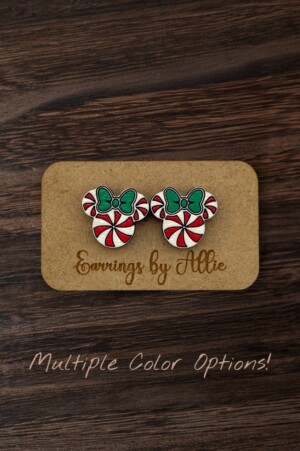 Candy Cane Mouse Stud