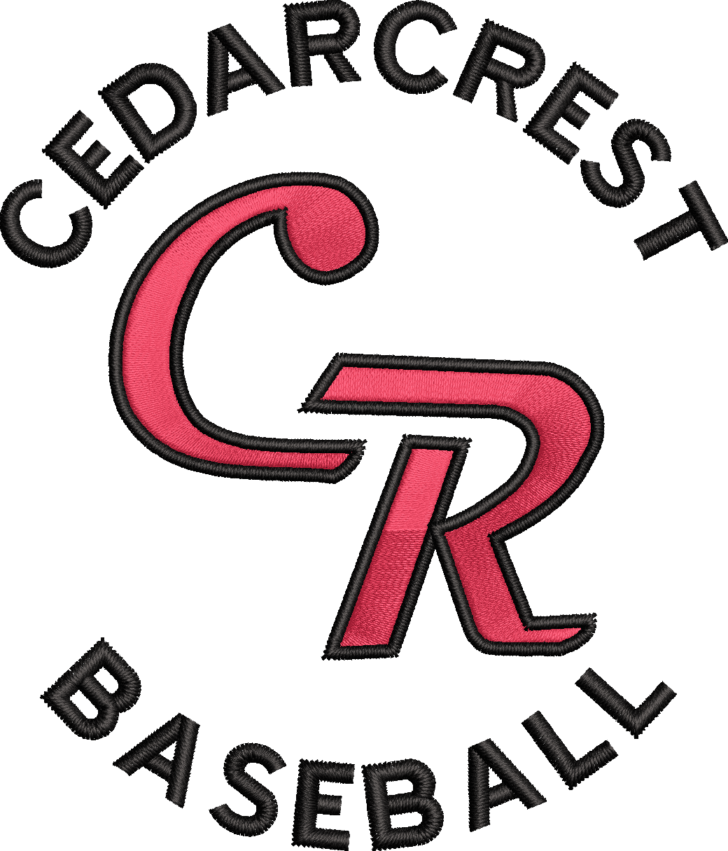 Circle Baseball Black EMB