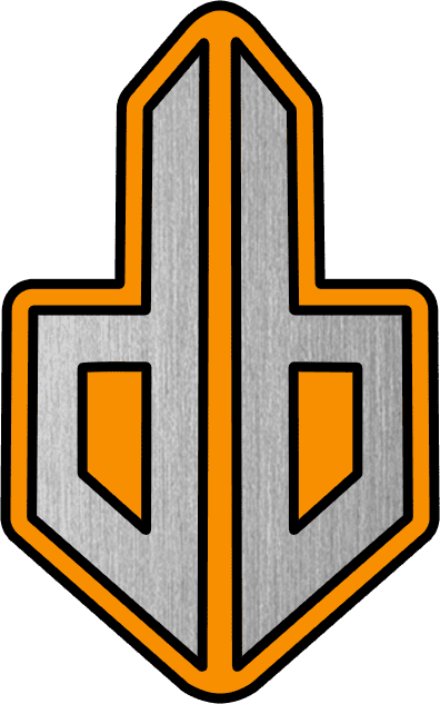 Logo Acrylic Stainless Black Orange