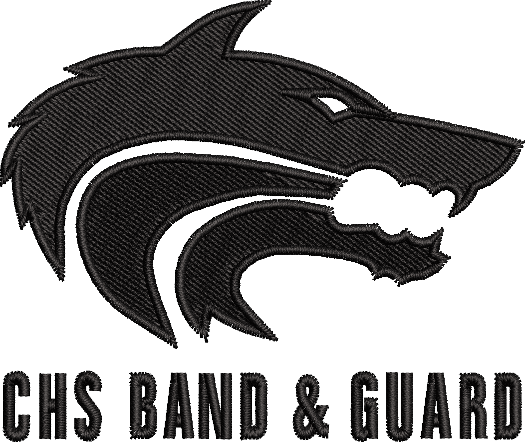 Band Wolf Black Text EMB LC