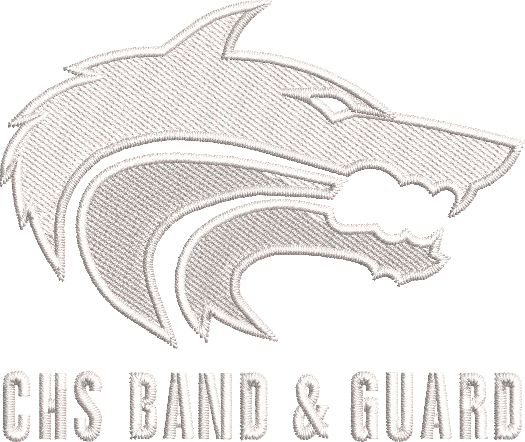 Band Wolf White Text EMB LC