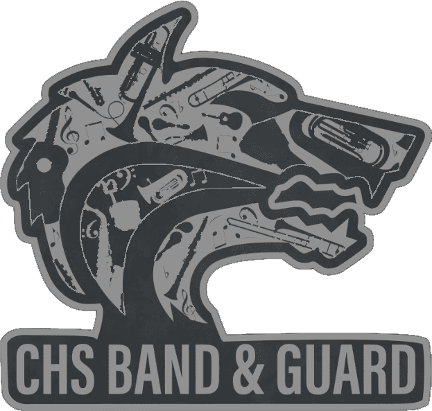 Band Wolf Text Black Silver