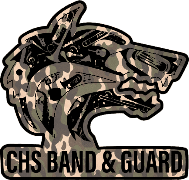 Band Wolf Text Camo Black