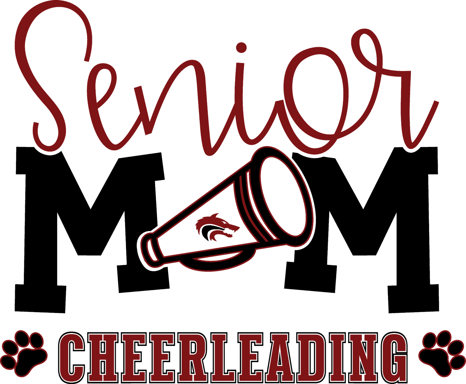Print Senior Mom Black