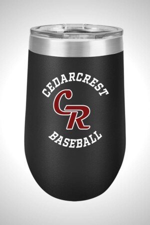 Cedarcrest Baseball and Softball 16 oz. Stemless Wine Tumbler with Lid