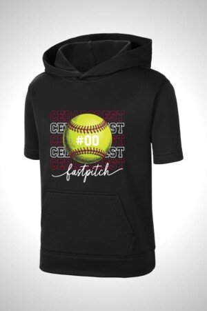 Cedarcrest Baseball and Softball Sport-Tek® Sport-Tek® Youth Sport-Wick® Fleece Short Sleeve Hooded Pullover