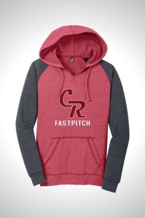 Cedarcrest Baseball and Softball Women’s Lightweight Fleece Raglan Hoodie