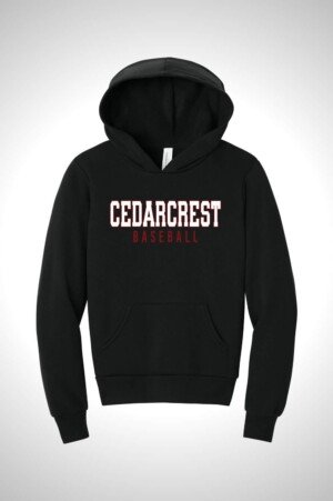 Cedarcrest Baseball and Softball Youth Sponge Fleece Pullover Hoodie