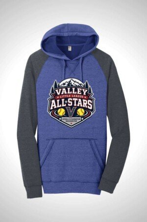 Valley Little League All-Stars District Lightweight Fleece Raglan Hoodie
