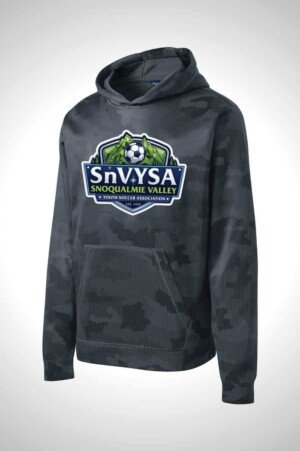 Snoqualmie Valley Youth Soccer Association Sport-Tek Youth Sport-Wick CamoHex Fleece Hooded Pullover