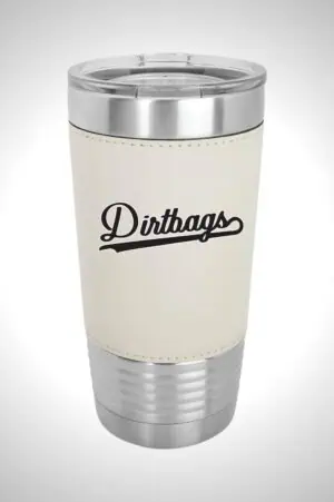 Dirtbags 20 oz. Leather Tumbler with Slider Lid