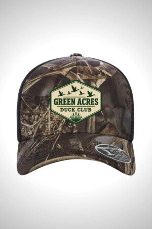 Green Acres Duck Club Flexfit Mesh-Back Cap
