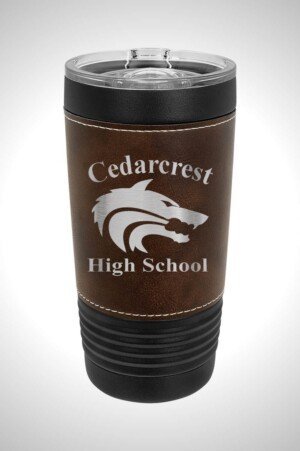 Cedarcrest 20 oz. Leather Tumbler with Slider Lid