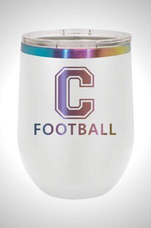 Cedarcrest Football 12 oz. Stemless Wine Tumbler with Lid