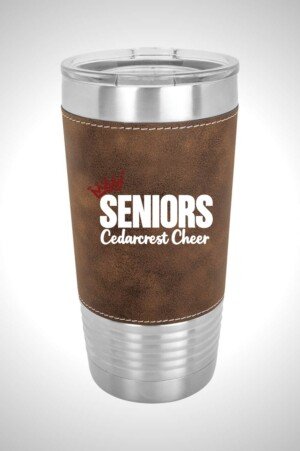 Cedarcrest Cheer 20 oz. Leather Tumbler with Slider Lid