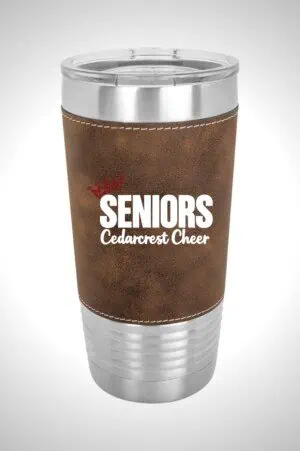 Cedarcrest Cheer 20 oz. Leather Tumbler with Slider Lid