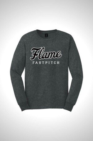Flame Fastpitch Gildan Ultra Cotton 100% US Cotton Long Sleeve T-Shirt
