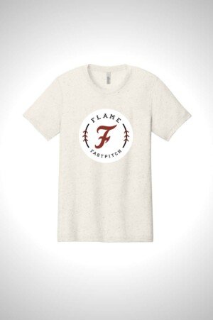 Flame Fastpitch BELLA+CANVAS Unisex Heather CVC Short Sleeve Tee