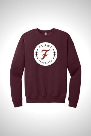 Flame Fastpitch BELLA+CANVAS Unisex Sponge Fleece Drop Shoulder Sweatshirt