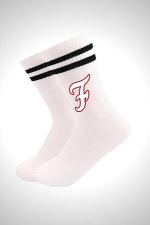 Flame Fastpitch Accessories Solid Color Retro Striped Crew Socks for Women